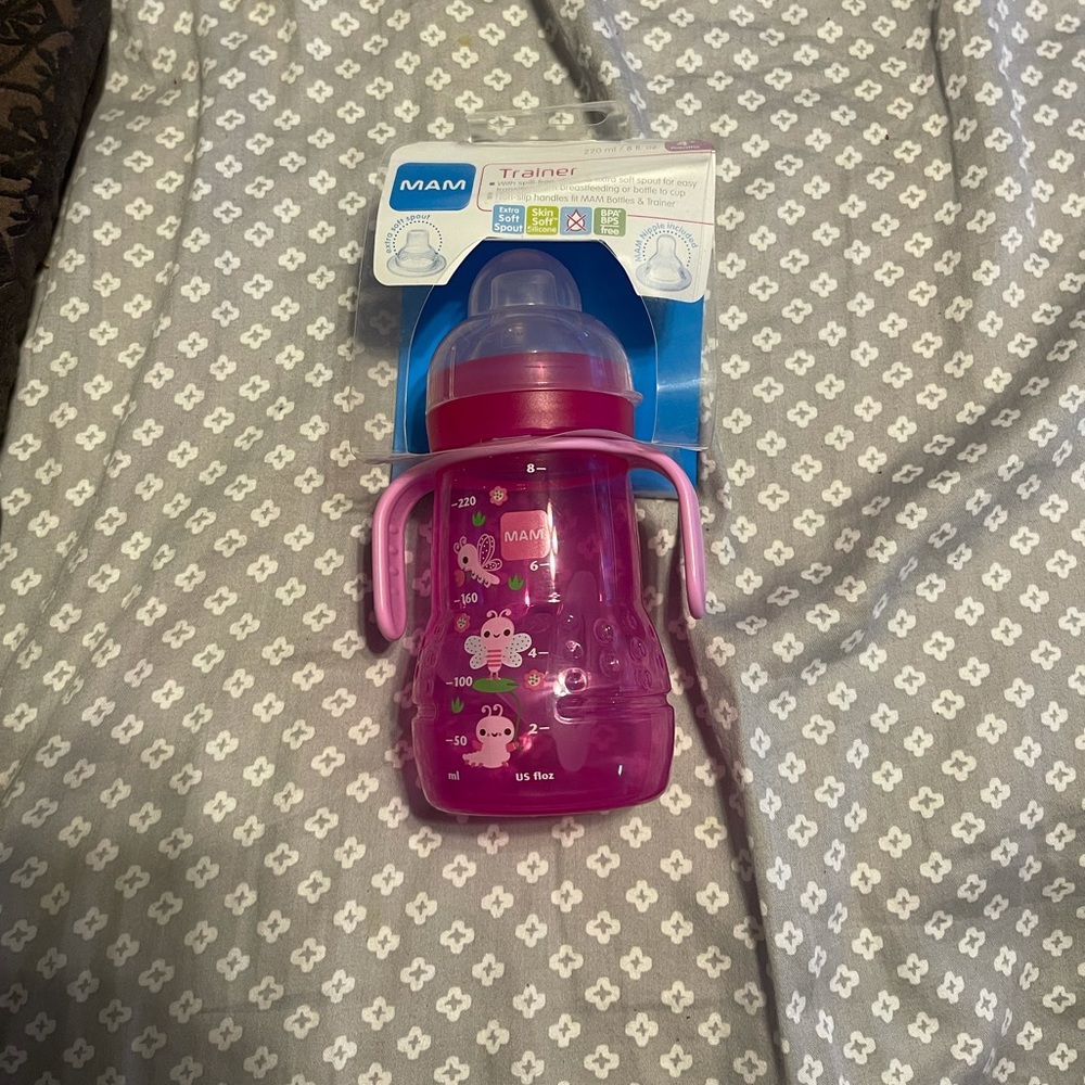 Pink mam sippy cup